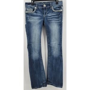 Vanity Premium Collection Bootcut Jeans Womens 29W/33L Blue Low Rise Embellished